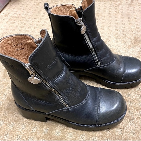 Harley Davidson biker boots black leather double zip chunky size 6.5 like new! - Picture 16 of 16